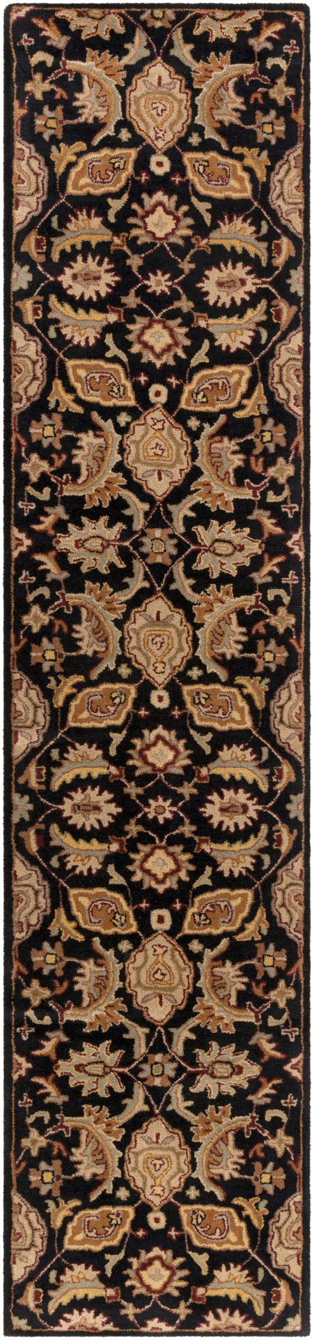Middleton AWMD-2078 Traditional Wool Rug AWMD2078-2314 Black, Camel, Khaki, Medium Gray, Olive, Burgundy 100% Wool 2'3" x 14'