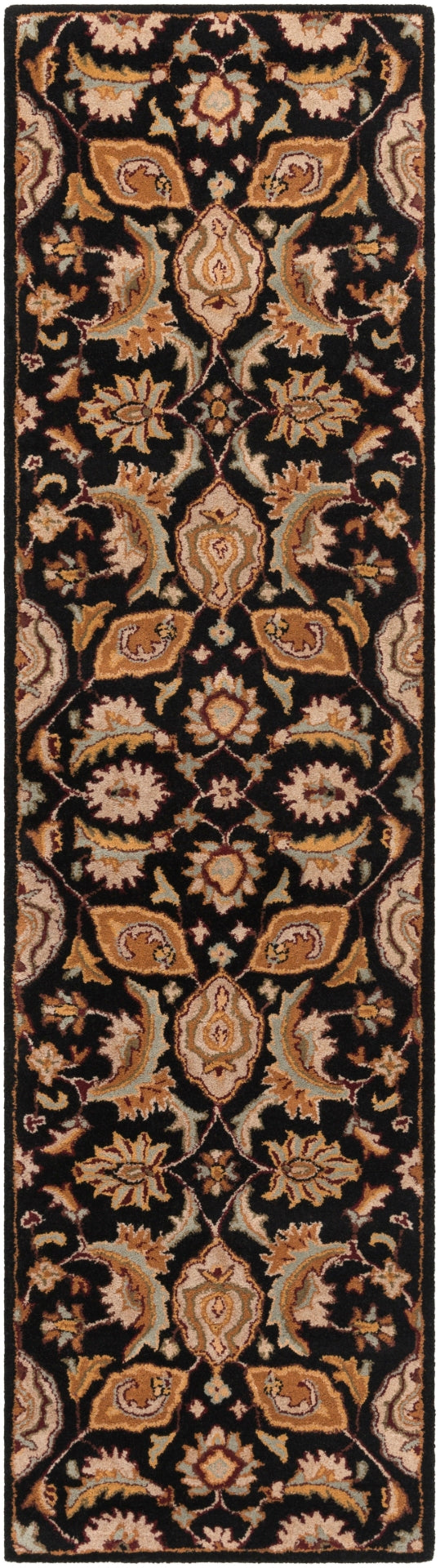 Middleton AWMD-2078 Traditional Wool Rug AWMD2078-238 Black, Camel, Khaki, Medium Gray, Olive, Burgundy 100% Wool 2'3" x 8'