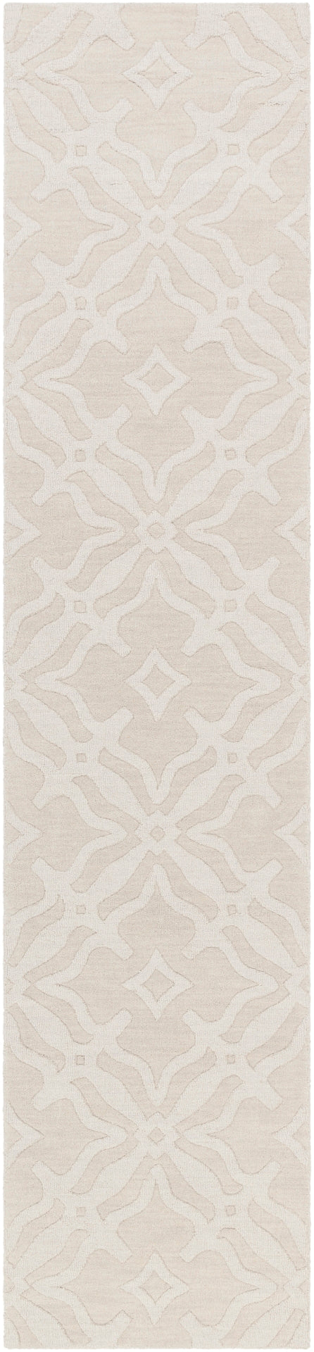 Metro AWMP-4017 Modern Wool Rug AWMP4017-2314 Beige 100% Wool 2'3" x 14'