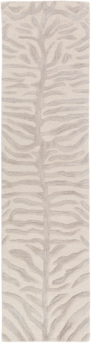 Pollack AWPL-2232 Modern Wool Rug AWPL2232-28 Medium Gray, Ivory 100% Wool 2' x 8'