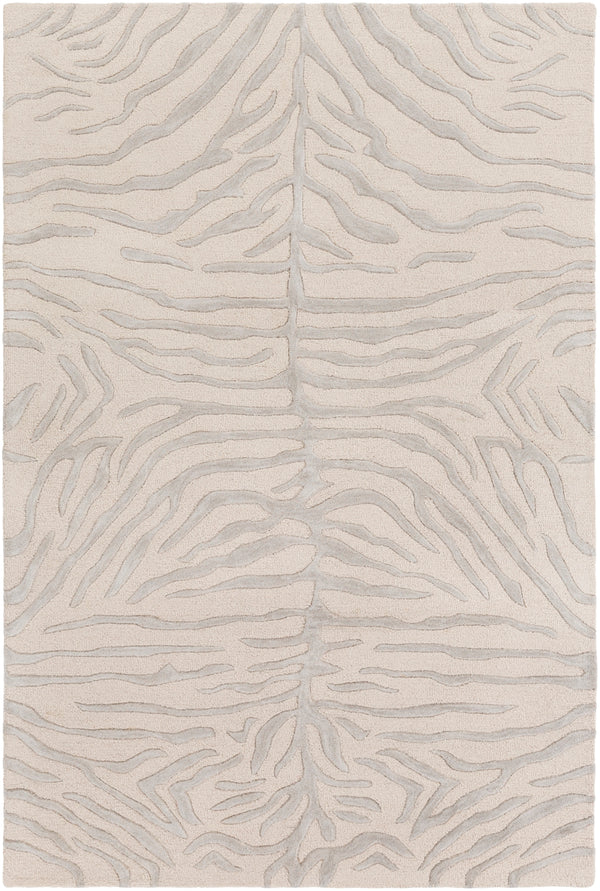 Pollack AWPL-2232 Modern Wool Rug AWPL2232-58 Medium Gray, Ivory 100% Wool 5' x 8'