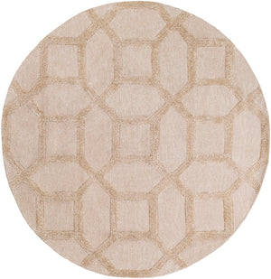 Arise AWRS-2130 Modern Wool, Viscose Rug AWRS2130-6RD Khaki 70% Wool, 30% Viscose 6' Round