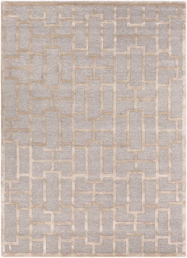Arise AWRS-2141 Modern Wool, Viscose Rug AWRS2141-811 Light Gray, Khaki 70% Wool, 30% Viscose 8' x 11'