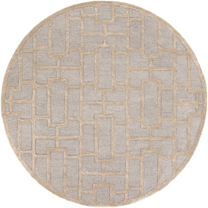 Arise AWRS-2141 Modern Wool, Viscose Rug AWRS2141-8RD Light Gray, Khaki 70% Wool, 30% Viscose 8' Round