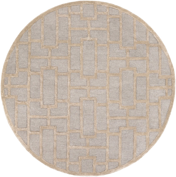 Arise AWRS-2141 Modern Wool, Viscose Rug AWRS2141-8RD Light Gray, Khaki 70% Wool, 30% Viscose 8' Round