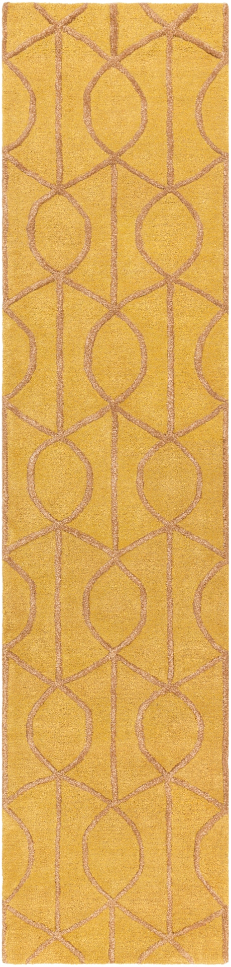 Urban AWUB-2164 Modern Wool, Viscose Rug AWUB2164-913 Mustard, Camel 70% Wool, 30% Viscose 9' x 13'