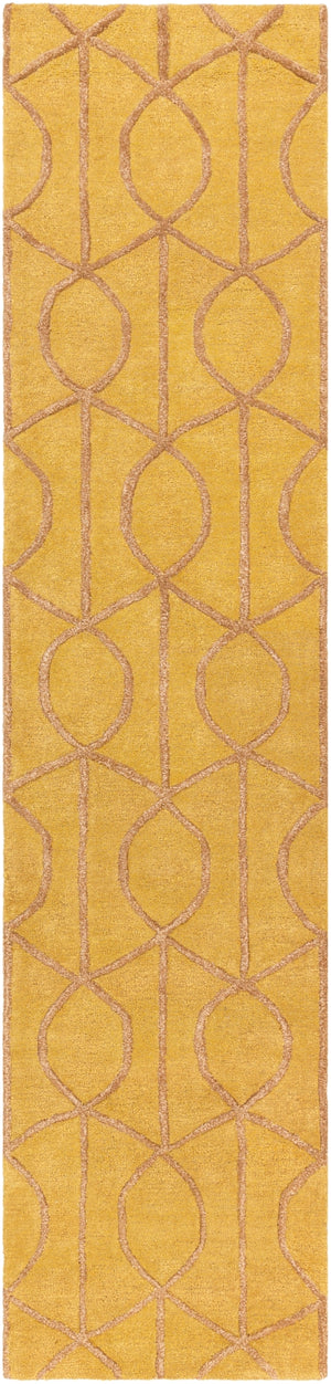 Urban AWUB-2164 Modern Wool, Viscose Rug AWUB2164-2314 Mustard, Camel 70% Wool, 30% Viscose 2'3" x 14'