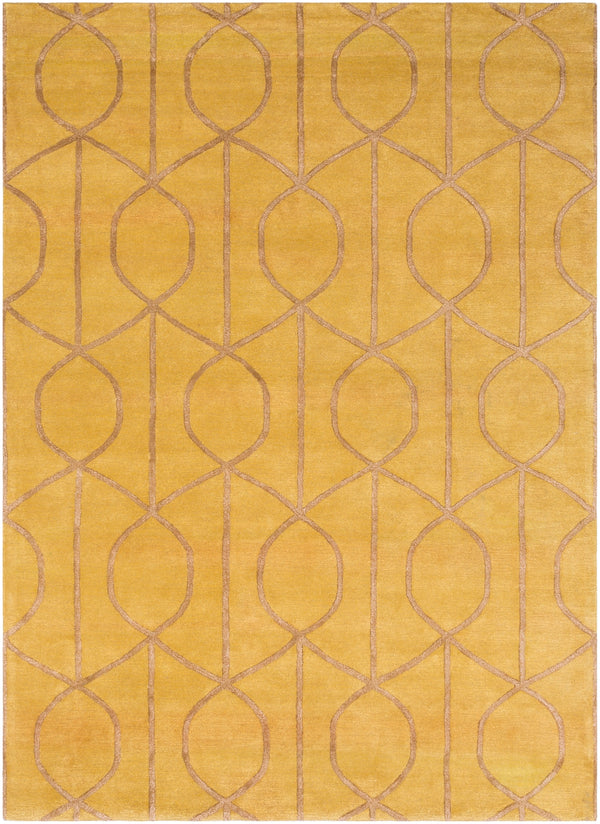 Urban AWUB-2164 Modern Wool, Viscose Rug AWUB2164-811 Mustard, Camel 70% Wool, 30% Viscose 8' x 11'