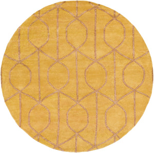 Urban AWUB-2164 Modern Wool, Viscose Rug AWUB2164-8RD Mustard, Camel 70% Wool, 30% Viscose 8' Round