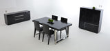VIG Furniture A&X Skyline - Modern Black Crocodile Lacquer Extendable Dining Table VGUNAC803-255-B