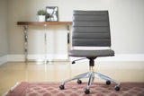 Axel Low Back Office Chair w/o Armrests in Gray with Aluminum Base