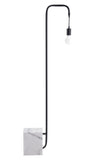 Zuo Modern Lancia Steel, Marble Industrial Commercial Grade Floor Lamp Black, White Steel, Marble