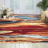Nourison Chroma CRM04 Colorful Machine Made Loom-woven Indoor only Area Rug Lava Flow 7'9" x 9'9" 99446378767