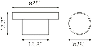 Zuo Modern Watson Mango Wood Modern Commercial Grade Coffee Table Black Mango Wood