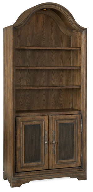 Hooker Furniture Hill Country Traditional-Formal Pleasanton Bunching Bookcase in Hardwood and Poplar Solids with White Oak Veneers, Glass and Resin 5960-10446-MULTI