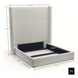 Nativa Interiors Aylet Box Tufted Upholstered High 87" Solid + Manufactured Wood / Revolution Performance Fabrics® Commercial Grade Panel Bed Off White California King - 83.00"W x 90.00"D x 87.00"H