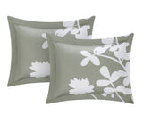 Calla Lily Grey Queen 3pc Duvet Set