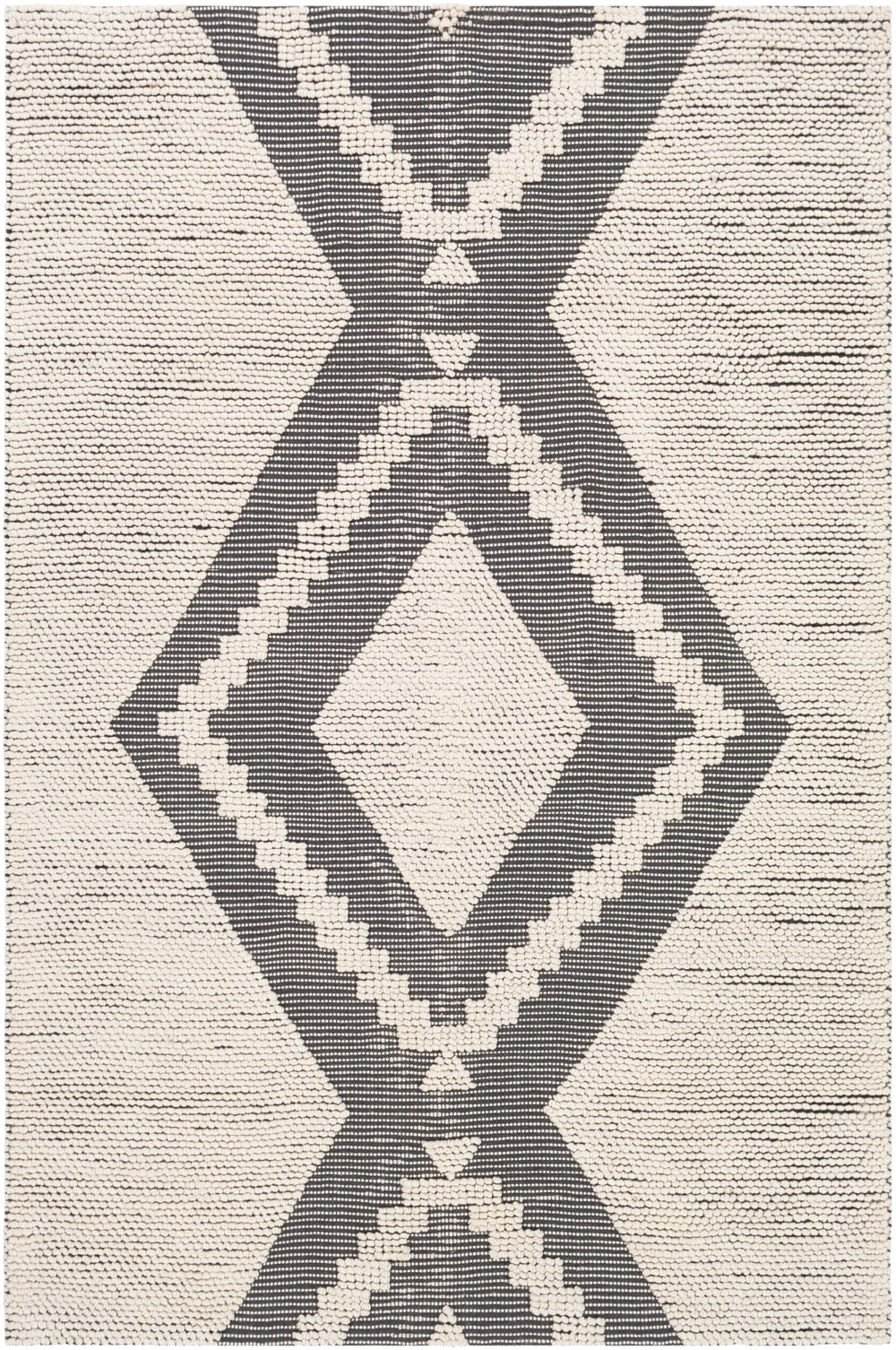 Azalea AZA-2300 Global Recycled PET Yarn Rug AZA2300-81012 Charcoal, Ivory 100% Recycled PET Yarn 8'10" x 12'