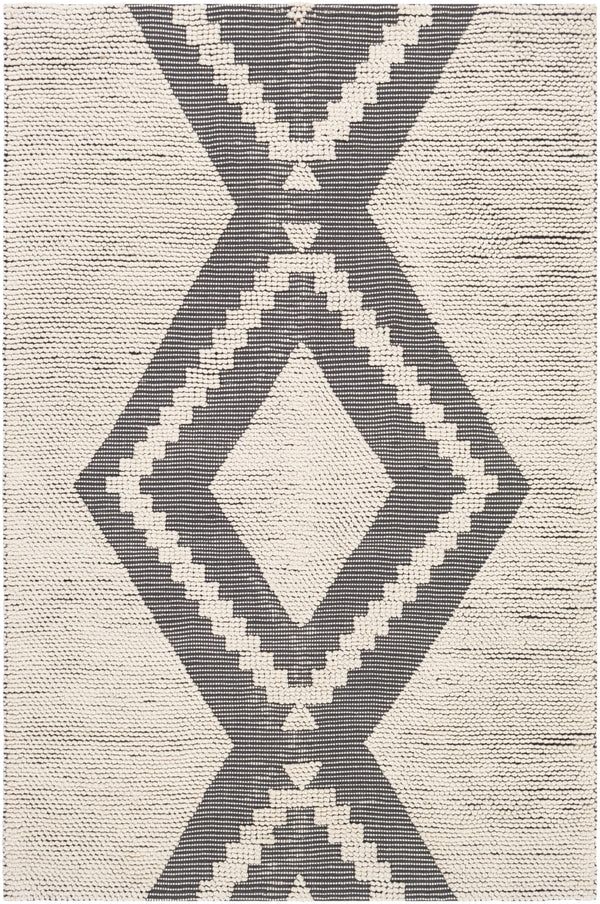Azalea AZA-2300 Global Recycled PET Yarn Rug AZA2300-81012 Charcoal, Ivory 100% Recycled PET Yarn 8'10" x 12'