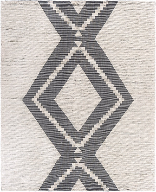 Azalea AZA-2300 Global Recycled PET Yarn Rug AZA2300-810 Charcoal, Ivory 100% Recycled PET Yarn 8' x 10'