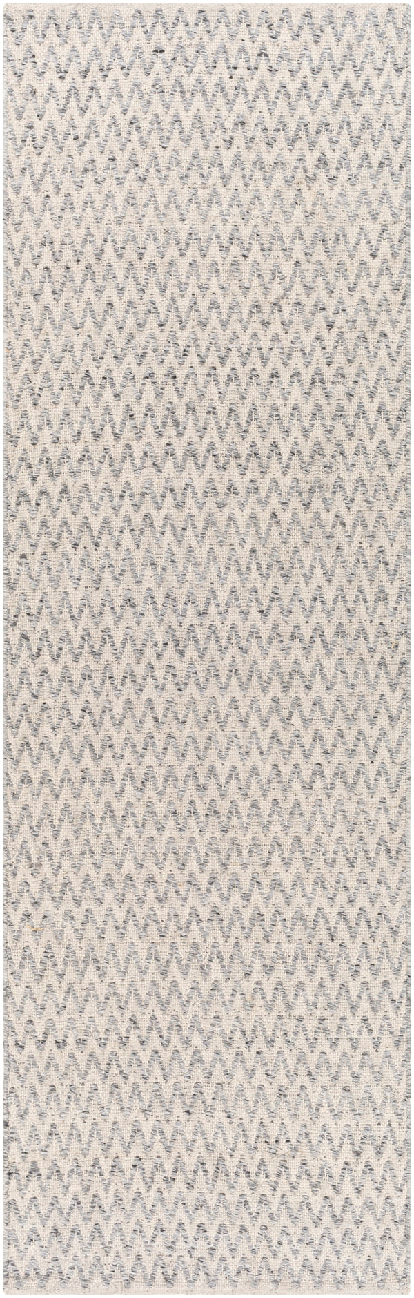 Azalea AZA-2302 Global Recycled PET Yarn Rug AZA2302-268 Medium Gray, White, Ink 100% Recycled PET Yarn 2'6" x 8'