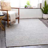 Azalea AZA-2302 Global Recycled PET Yarn Rug AZA2302-81012 Medium Gray, White, Ink 100% Recycled PET Yarn 8'10" x 12'