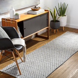 Azalea AZA-2302 Global Recycled PET Yarn Rug AZA2302-268 Medium Gray, White, Ink 100% Recycled PET Yarn 2'6" x 8'