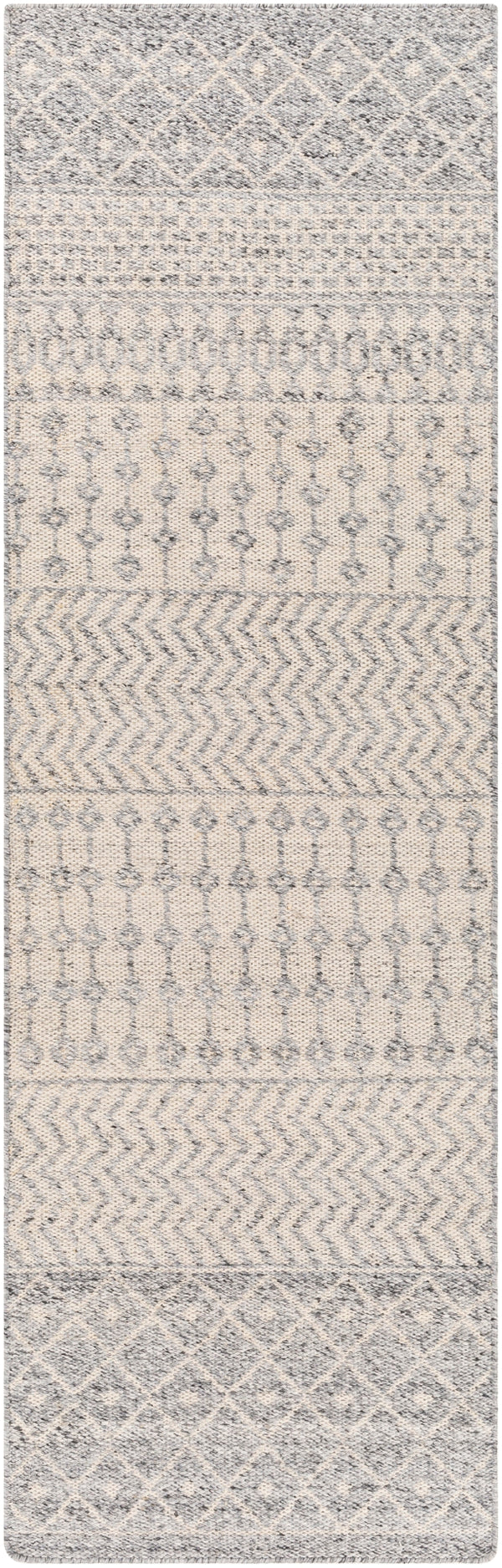 Azalea AZA-2303 Global Recycled PET Yarn Rug AZA2303-268 Medium Gray, White, Ink 100% Recycled PET Yarn 2'6" x 8'