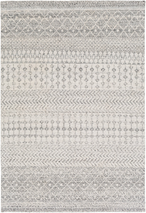 Azalea AZA-2303 Global Recycled PET Yarn Rug AZA2303-81012 Medium Gray, White, Ink 100% Recycled PET Yarn 8'10" x 12'