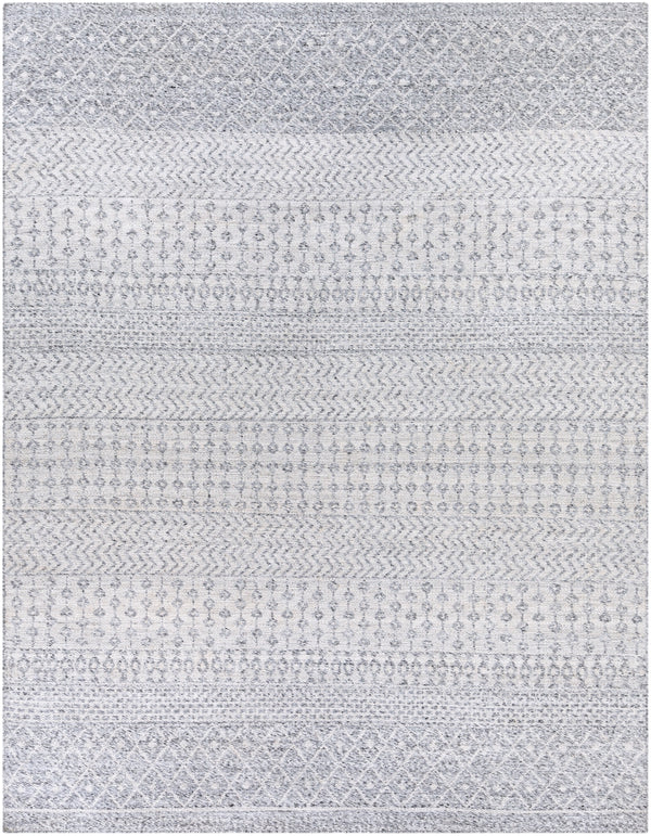 Azalea AZA-2303 Global Recycled PET Yarn Rug AZA2303-810 Medium Gray, White, Ink 100% Recycled PET Yarn 8' x 10'