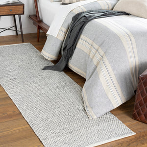 Azalea AZA-2305 Modern Recycled PET Yarn Rug AZA2305-268 Medium Gray, White, Ink 100% Recycled PET Yarn 2'6" x 8'
