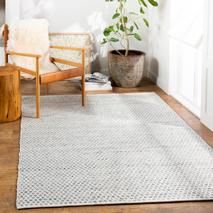 Azalea AZA-2306 Modern Recycled PET Yarn Rug AZA2306-81012 Medium Gray, White, Ink 100% Recycled PET Yarn 8'10" x 12'