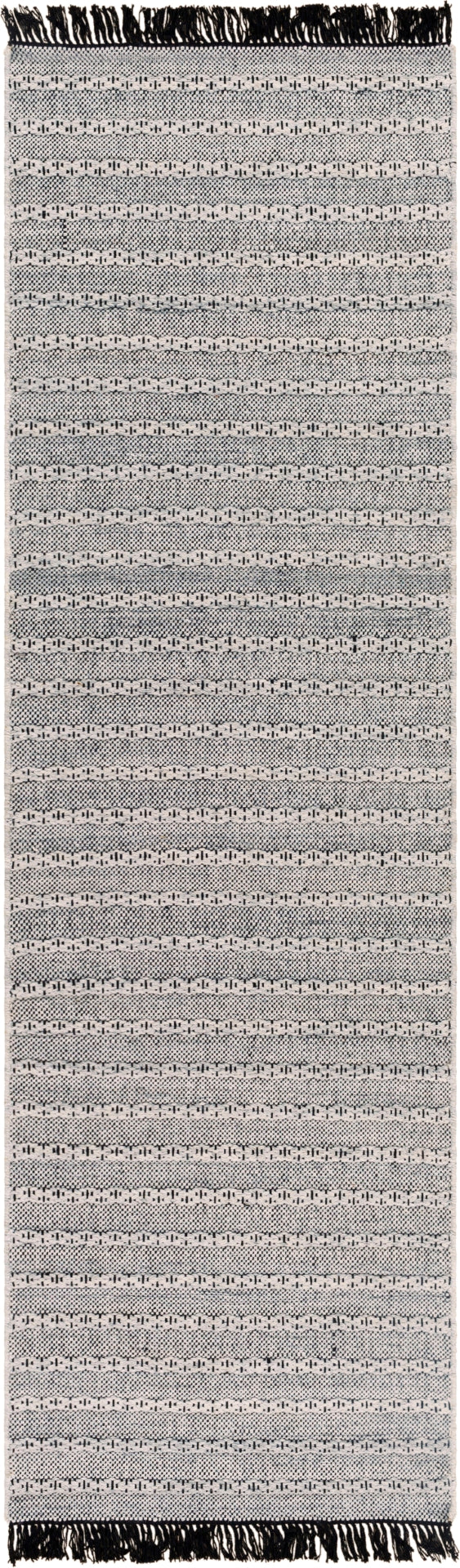 Azalea AZA-2310 Modern Recycled PET Yarn Rug AZA2310-268 Black, Silver Gray, White 100% Recycled PET Yarn 2'6" x 8'