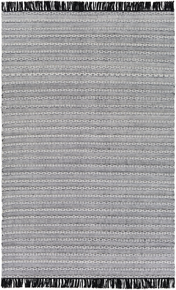 Azalea AZA-2310 Modern Recycled PET Yarn Rug AZA2310-576 Black, Silver Gray, White 100% Recycled PET Yarn 5' x 7'6"