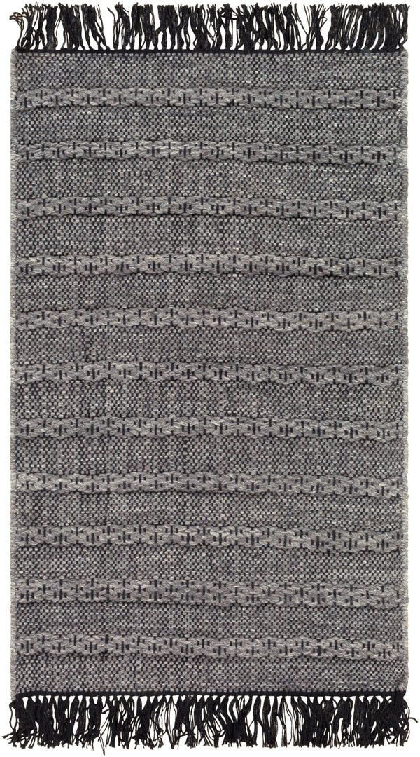 Azalea AZA-2311 Modern Recycled PET Yarn Rug AZA2311-81012 Medium Gray, Black, Silver Gray 100% Recycled PET Yarn 8'10" x 12'