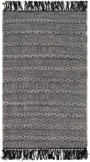 Azalea AZA-2311 Modern Recycled PET Yarn Rug AZA2311-81012 Medium Gray, Black, Silver Gray 100% Recycled PET Yarn 8'10" x 12'