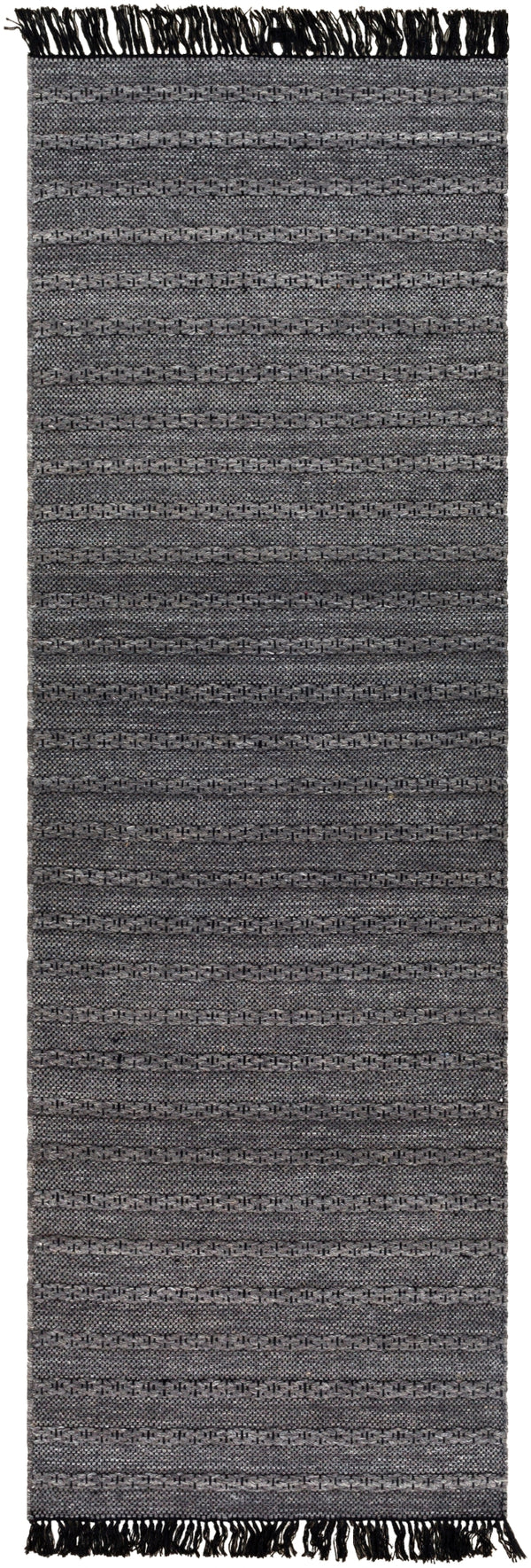 Azalea AZA-2311 Modern Recycled PET Yarn Rug AZA2311-268 Medium Gray, Black, Silver Gray 100% Recycled PET Yarn 2'6" x 8'