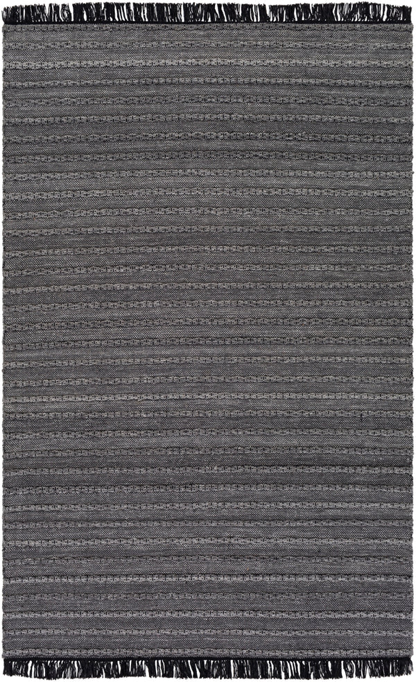 Azalea AZA-2311 Modern Recycled PET Yarn Rug AZA2311-576 Medium Gray, Black, Silver Gray 100% Recycled PET Yarn 5' x 7'6"