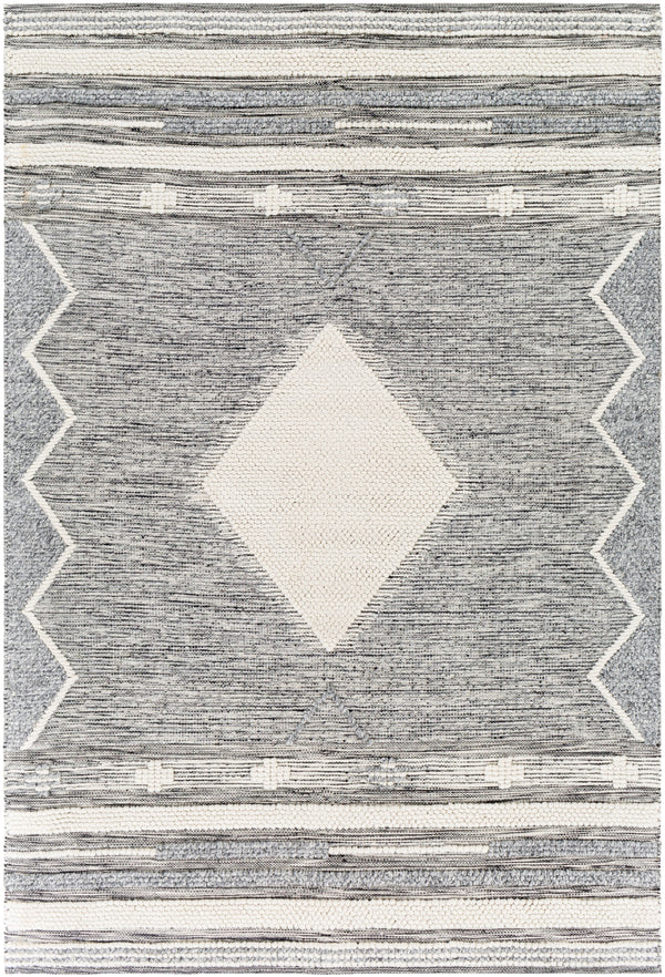 Azalea AZA-2317 Global Recycled PET Yarn Rug AZA2317-81012 Light Gray, Medium Gray, Charcoal, Cream 100% Recycled PET Yarn 8'10" x 12'