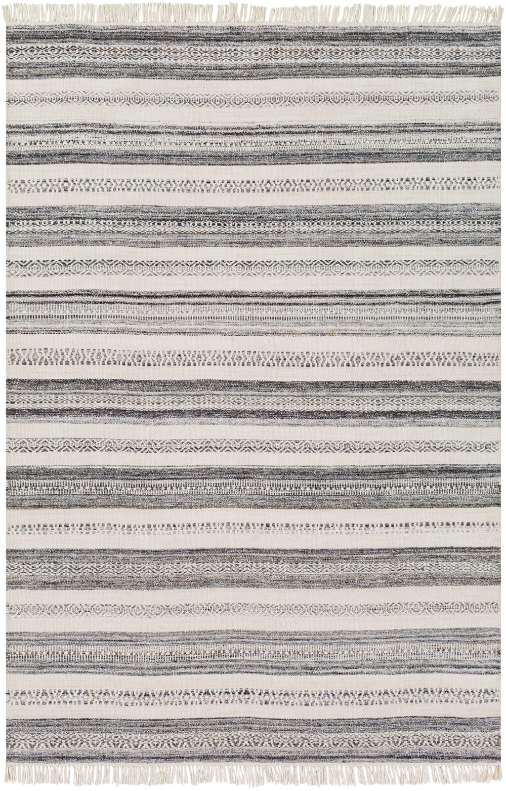 Azalea AZA-2319 Modern Recycled PET Yarn Rug AZA2319-81012 Beige, Camel, Charcoal, Black, Light Gray 100% Recycled PET Yarn 8'10" x 12'