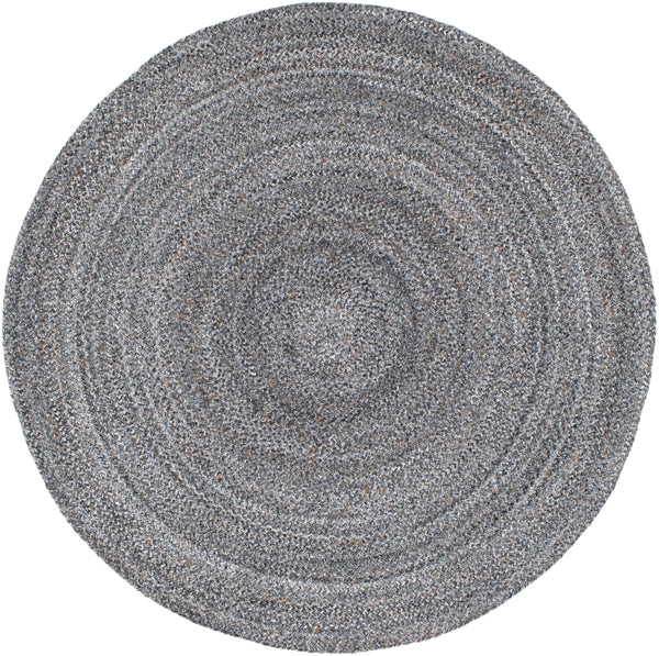 Azalea AZA-2321 Modern Recycled PET Yarn Rug AZA2321-6RD Light Gray, Medium Gray, Charcoal, Dark Brown, Cream 100% Recycled PET Yarn 6' Round