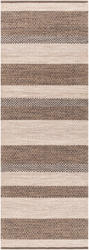 Azalea AZA-2328 Global Recycled PET Yarn Rug AZA2328-268 Cream, Taupe, Dark Brown, Camel 100% Recycled PET Yarn 2'6" x 8'
