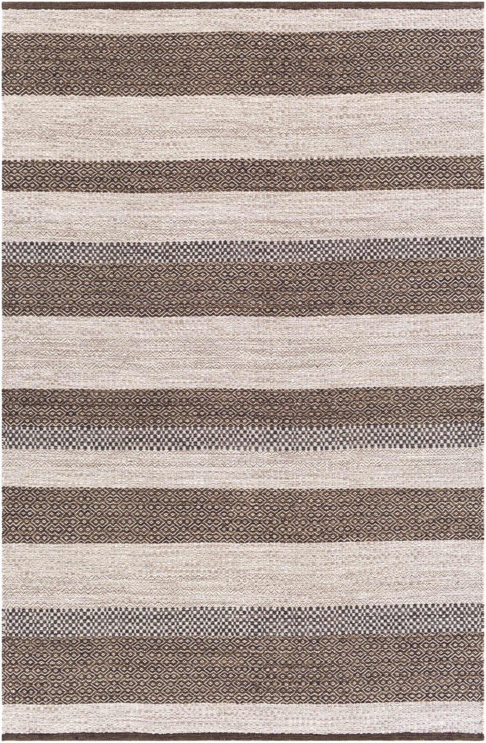 Azalea AZA-2328 Global Recycled PET Yarn Rug AZA2328-81012 Cream, Taupe, Dark Brown, Camel 100% Recycled PET Yarn 8'10" x 12'