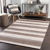 Azalea AZA-2328 Global Recycled PET Yarn Rug AZA2328-81012 Cream, Taupe, Dark Brown, Camel 100% Recycled PET Yarn 8'10" x 12'