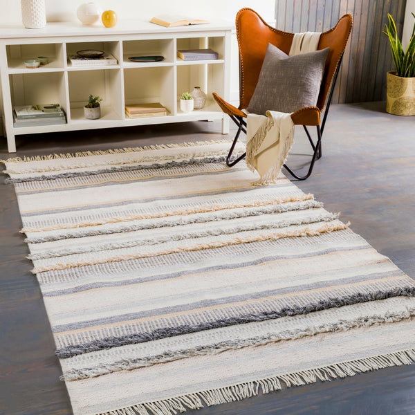 Azalea AZA-2329 Global Recycled PET Yarn Rug AZA2329-81012 Charcoal, Medium Gray, Light Gray, Beige, Cream 100% Recycled PET Yarn 8'10" x 12'