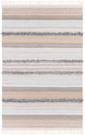 Azalea AZA-2331 Global Recycled PET Yarn Rug AZA2331-81012 Camel, Medium Gray, Light Gray, Pale Blue, Beige, Cream 100% Recycled PET Yarn 8'10" x 12'