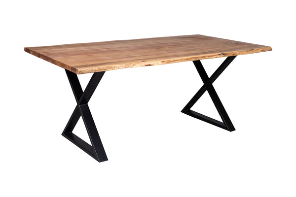 Porter Designs Manzanita Live Edge Solid Acacia Wood Natural Dining Table Natural 07-196-01-DT82NX-KIT