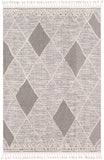 Azilal AZI-2304 Global Polyester Rug AZI2304-81012 Medium Gray, Black, Ivory 100% Polyester 8'10" x 12'