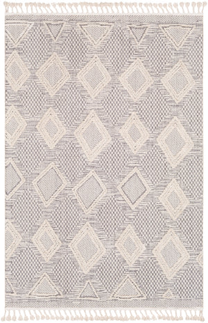 Azilal AZI-2305 Global Polyester Rug AZI2305-710102 Medium Gray, Ivory 100% Polyester 7'10" x 10'2"