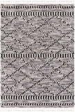 Azilal AZI-2311 Global Polyester Rug AZI2311-5373 Black, White 100% Polyester 5'3" x 7'3"